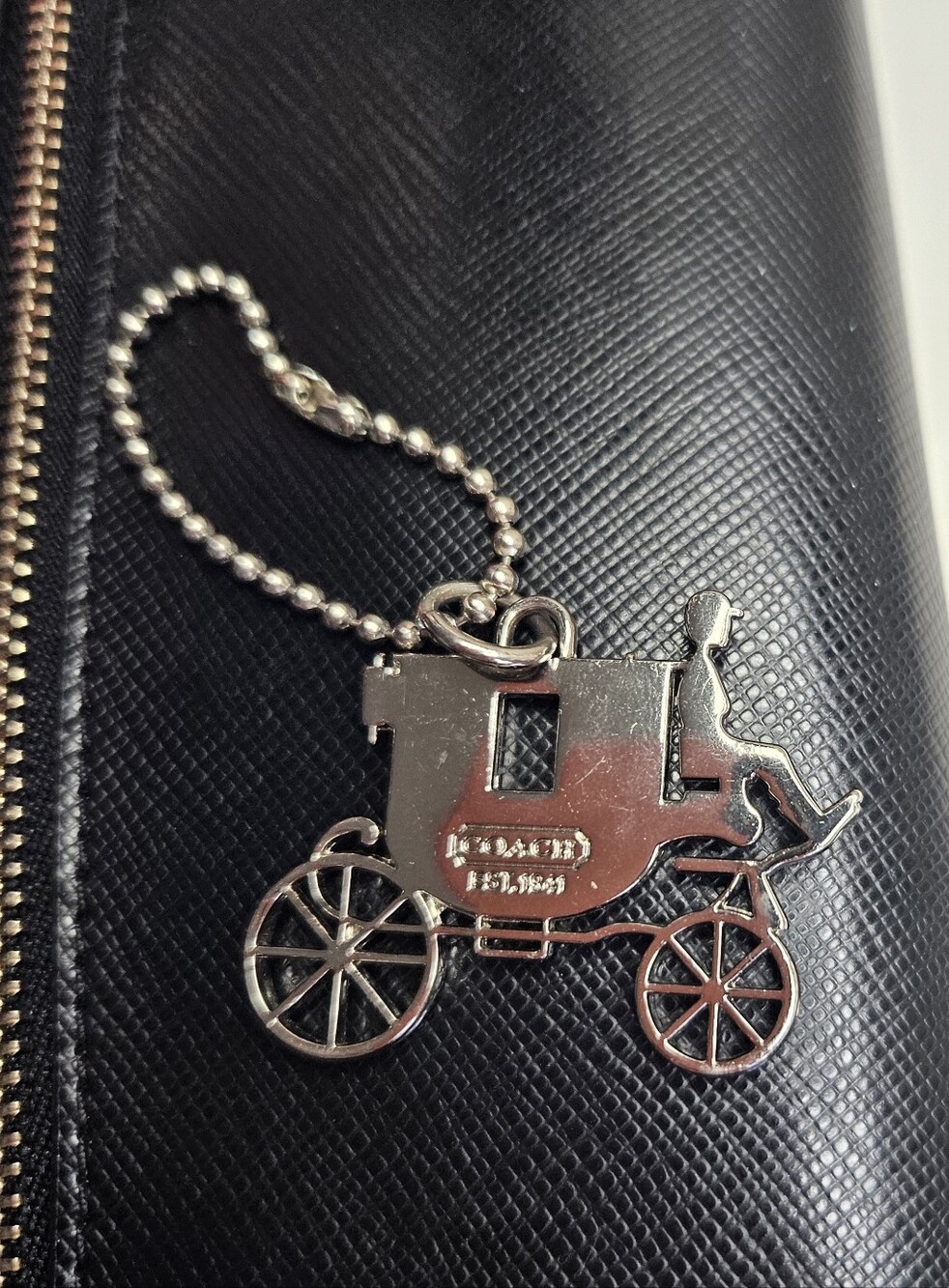 Coach Silver-Tone Carriage Key Charm